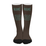 Custom Brown Blue Green Knee-High Sock