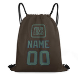 Custom Brown Blue Green Drawstring Bag