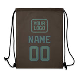 Custom Brown Blue Green Drawstring Bag