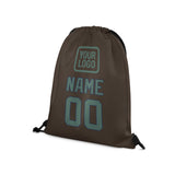Custom Brown Blue Green Drawstring Bag