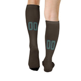 Custom Brown Blue Green Knee-High Sock