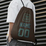 Custom Brown Blue Green Drawstring Bag