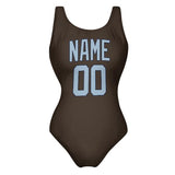 Custom Brown Light Blue Swimsuit