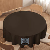 Custom Brown Light Blue Round Table Cloth