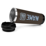 Custom Brown Light Blue Stainless Steel Water Cup