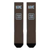 Custom Brown Light Blue Knee-High Sock