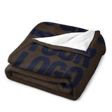 Custom Brown Navy Blanket