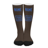 Custom Brown Sky Blue Knee-High Sock