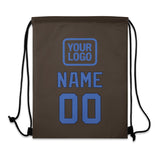 Custom Brown Sky Blue Drawstring Bag