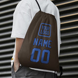 Custom Brown Sky Blue Drawstring Bag