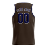Custom Brown & Navy Colors Design Sports Basketball Jersey