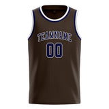 Custom Brown & Navy Colors Design Sports Basketball Jersey