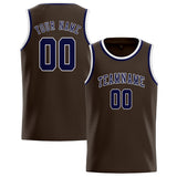 Custom Brown & Navy Colors Design Sports Basketball Jersey