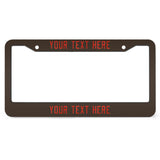 Custom Brown Orange Red License Plate Frame