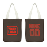 Custom Brown Coral Red Canvas Tote Bag