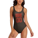 Custom Brown Coral Red Swimsuit