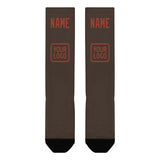 Custom Brown Coral Red Knee-High Sock