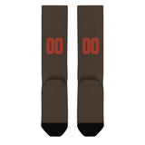 Custom Brown Coral Red Knee-High Sock