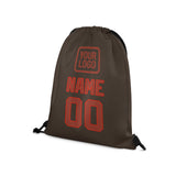 Custom Brown Coral Red Drawstring Bag