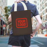 Custom Brown Coral Red Canvas Tote Bag