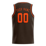 Custom Brown & Orange Red Colors Design Sports Basketball Jersey