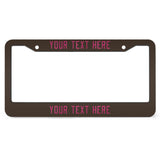 Custom Brown Pink License Plate Frame