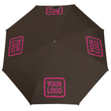 Custom Brown Pink Automatic Umbrella