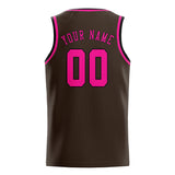 Custom Brown & Pink Colors Design Sports Basketball Jersey