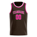 Custom Brown & Pink Colors Design Sports Basketball Jersey