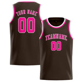 Custom Brown & Pink Colors Design Sports Basketball Jersey