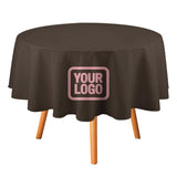 Custom Brown Light Pink Round Table Cloth