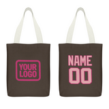 Custom Brown Light Pink Canvas Tote Bag