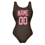 Custom Brown Light Pink Swimsuit