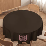 Custom Brown Light Pink Round Table Cloth