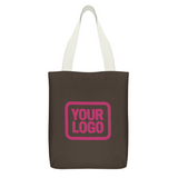 Custom Brown Light Pink Canvas Tote Bag