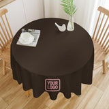 Custom Brown Light Pink Round Table Cloth