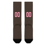 Custom Brown Light Pink Knee-High Sock