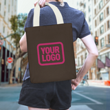Custom Brown Light Pink Canvas Tote Bag