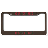 Custom Brown Red License Plate Frame