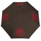Custom Brown Red Automatic Umbrella