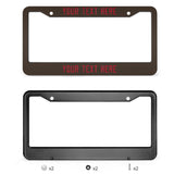 Custom Brown Red License Plate Frame