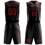 Custom Brown Red Basketball Set