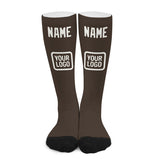 Custom Brown White Knee-High Sock
