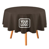 Custom Brown White Round Table Cloth