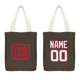 Custom Brown White Canvas Tote Bag