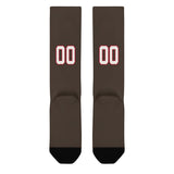 Custom Brown White Knee-High Sock