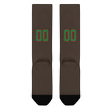 Custom Brown Emerald Green Knee-High Sock