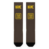 Custom Brown Gold Knee-High Sock