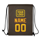 Custom Brown Gold Drawstring Bag