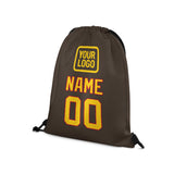 Custom Brown Gold Drawstring Bag